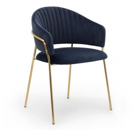 Krzesło LAYLA ciemnoniebieski/ noga złota