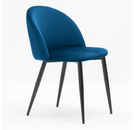 krzesło SONG aksamit niebieski/ noga czarna