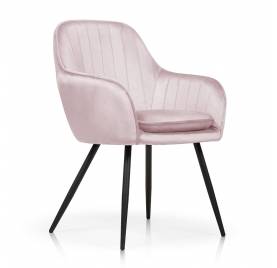 Krzesło ROMA różowy/ noga czarna