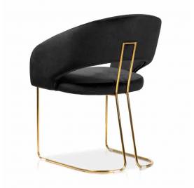 Krzesło MAGNOLIA czarne glamour noga złota darmowa dostawa