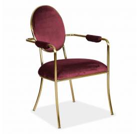 Krzesło MIKLO, czerwone burgundowe złote nogi  nowoczesne glamour, darmowa dostawa