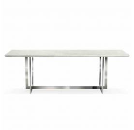 Stół MARBLE 180x90 biały marmur / noga srebrna
