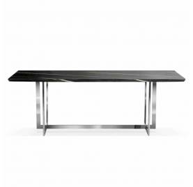 Stół MARBLE czarny marmur noga srebrna glamour nowoczesny