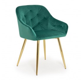 Krzesło VIENA zielony/ noga złota