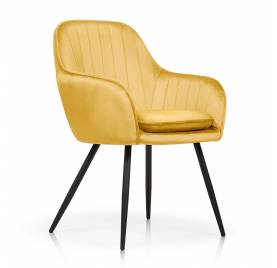 Krzesło ROMA żółty/ noga czarna
